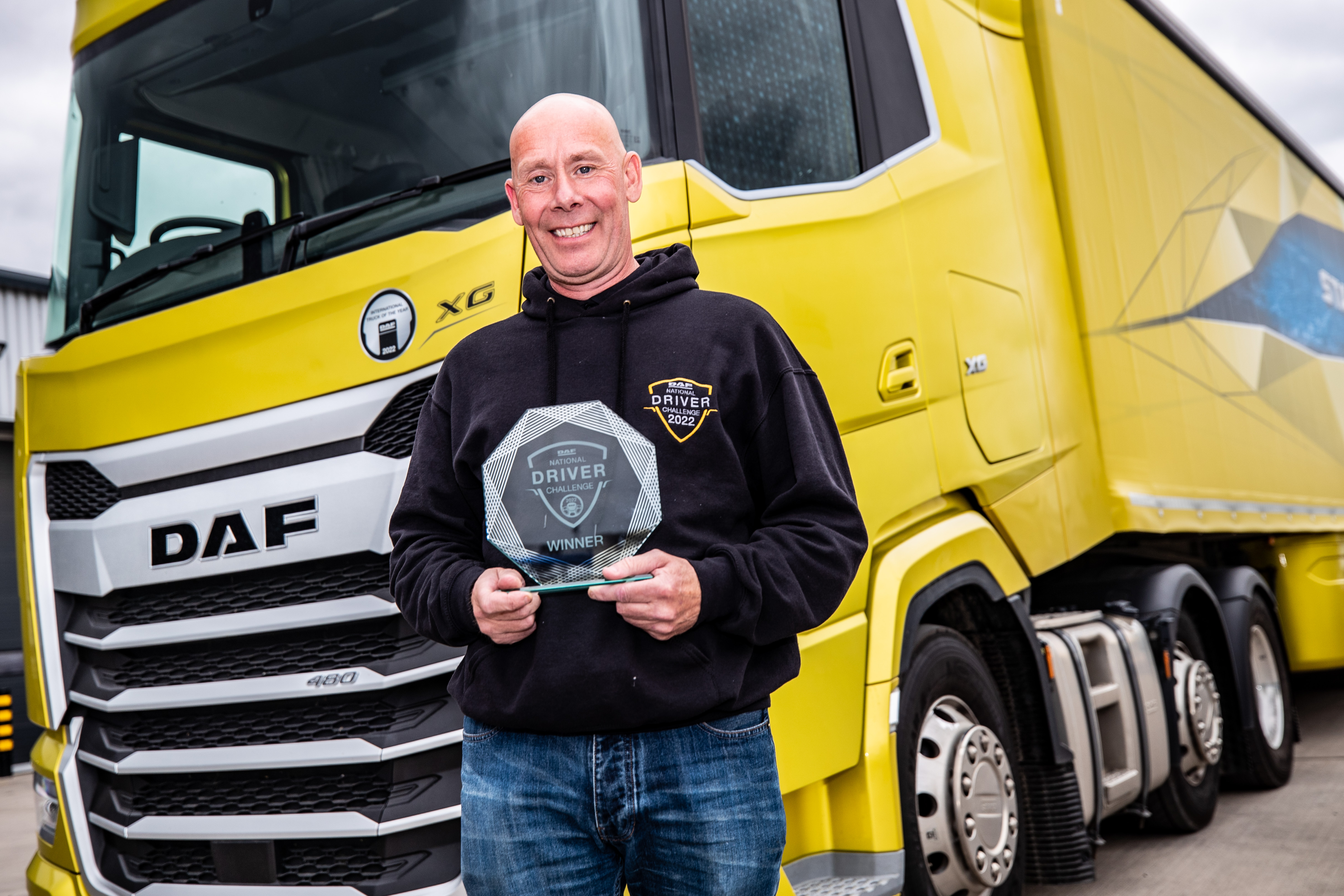 DAF Driver Challenge Colin Court in front of New Generation truck